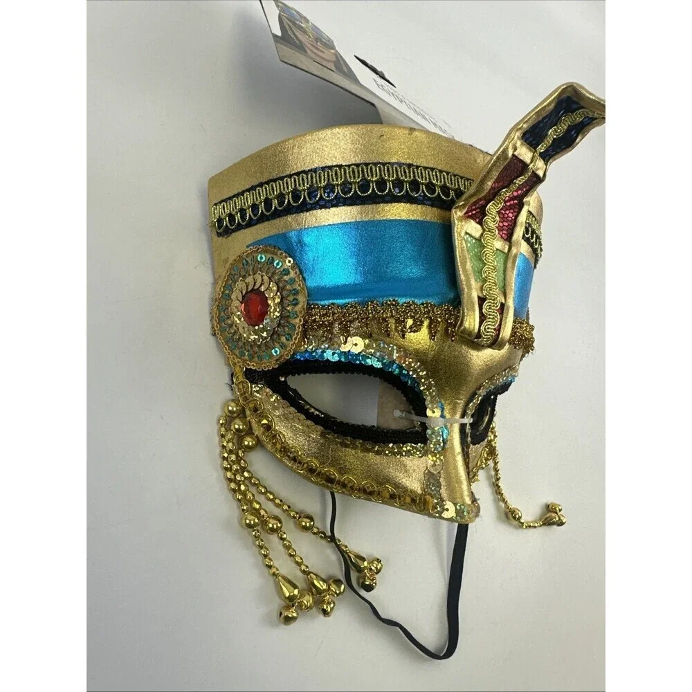 Gods And Goddesses Egyptian Mask Costume Gold Snake Head Elastic Strap New
